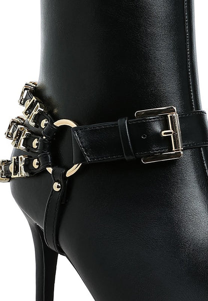 Nicene Harness Detail Stiletto Boots - Faylinn & Co