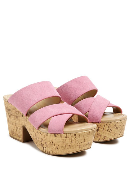 GERD BLOCK HEELED SUEDE SLIP-ON SANDAL - Faylinn & Co