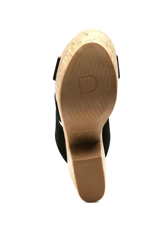 GERD BLOCK HEELED SUEDE SLIP-ON SANDAL - Faylinn & Co