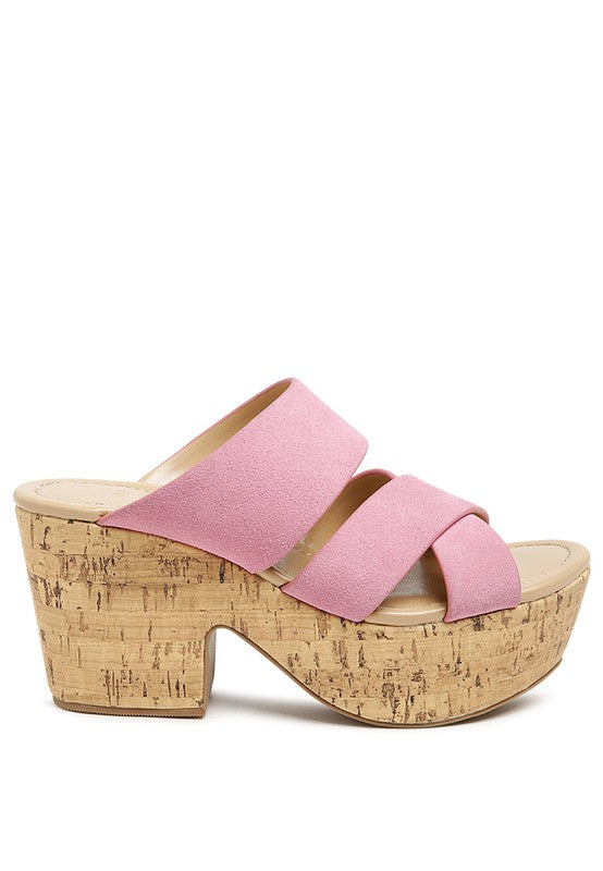 GERD BLOCK HEELED SUEDE SLIP-ON SANDAL - Faylinn & Co