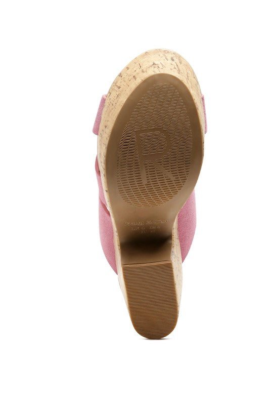 GERD BLOCK HEELED SUEDE SLIP-ON SANDAL - Faylinn & Co
