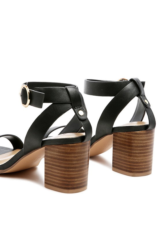 RAG&CO DOLPH STACK BLOCK HEELED SANDAL - Faylinn & Co