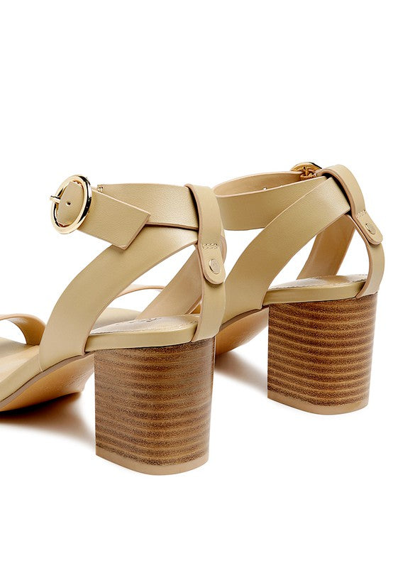 RAG&CO DOLPH STACK BLOCK HEELED SANDAL - Faylinn & Co