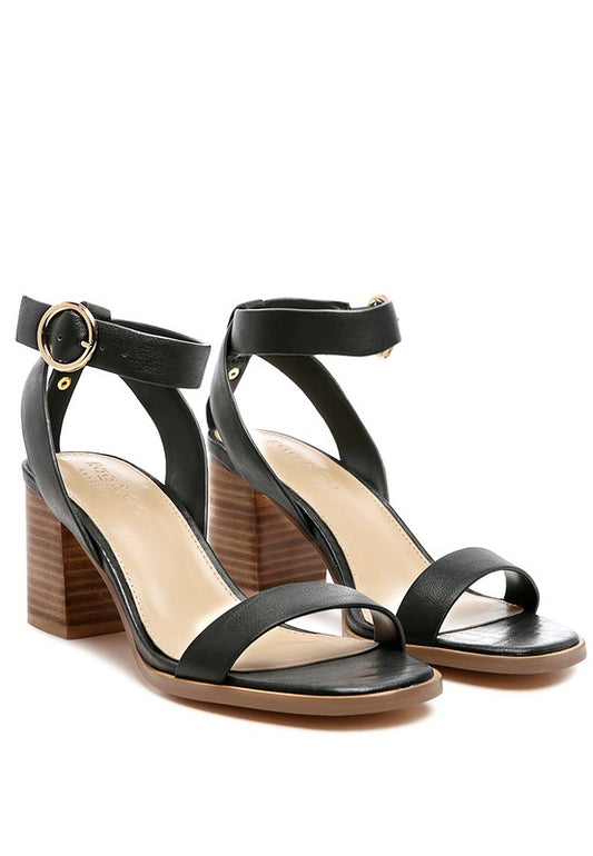 RAG&CO DOLPH STACK BLOCK HEELED SANDAL - Faylinn & Co