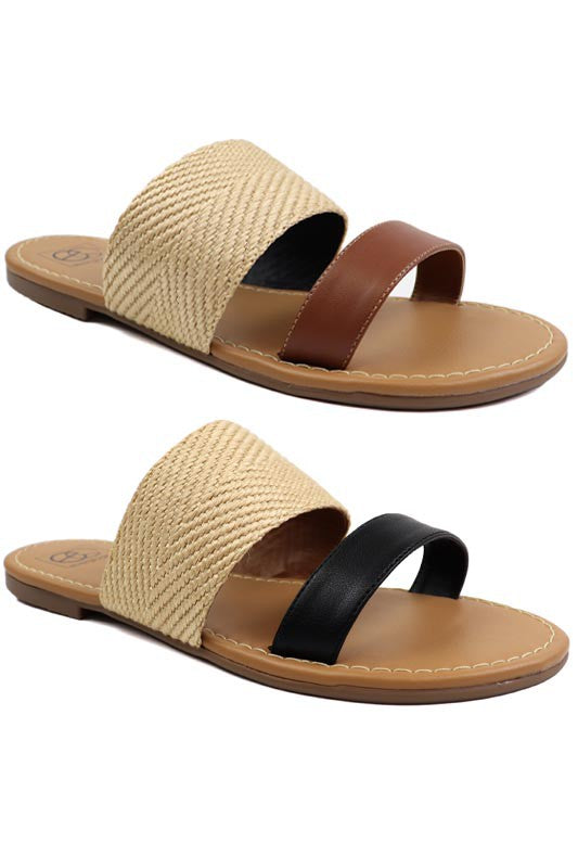 Two Band slide Sandal - Faylinn & Co