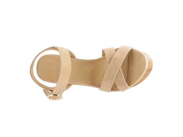RAG&CO CHOUPETTE SUEDE LEATHER BLOCK HEELED SANDAL - Faylinn & Co