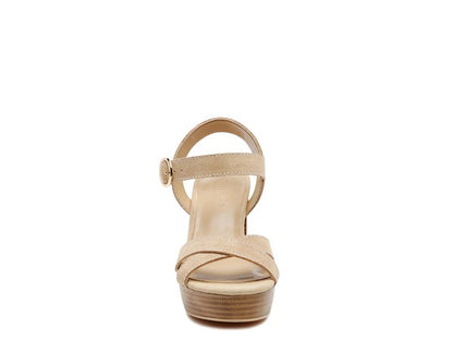 RAG&CO CHOUPETTE SUEDE LEATHER BLOCK HEELED SANDAL - Faylinn & Co