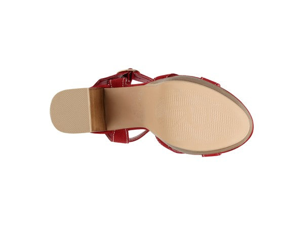 RAG&CO CHOUPETTE SUEDE LEATHER BLOCK HEELED SANDAL - Faylinn & Co