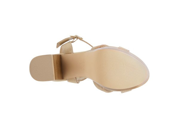 RAG&CO CHOUPETTE SUEDE LEATHER BLOCK HEELED SANDAL - Faylinn & Co
