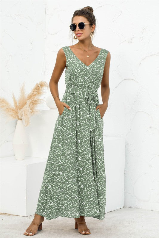 Tie Detail Maxi Dress - Faylinn & Co