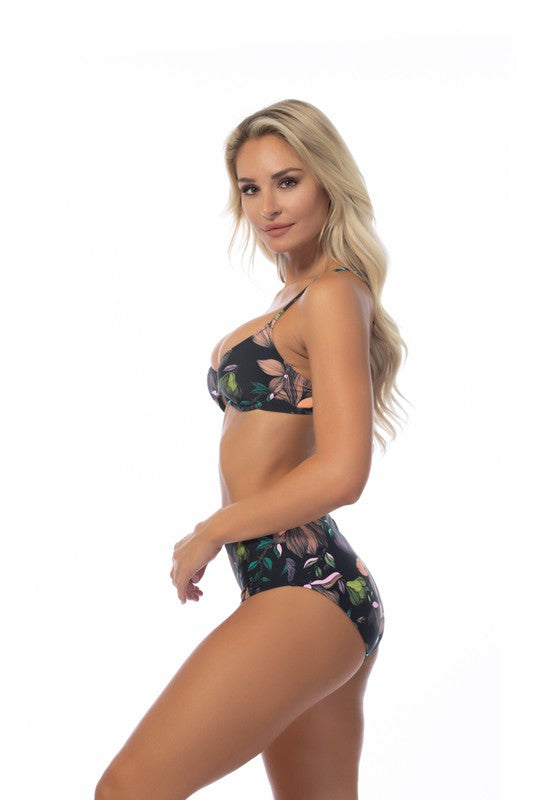 BLACK FLORAL UNDERWIRE BIKINI SET - Faylinn & Co
