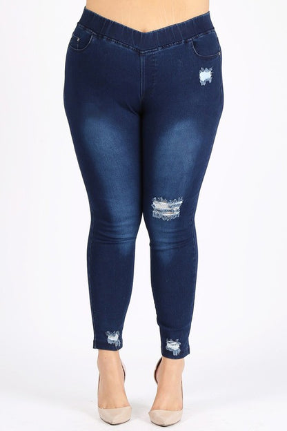 4X5X-5X6X Plus Jeggings Denim Pants - Faylinn & Co