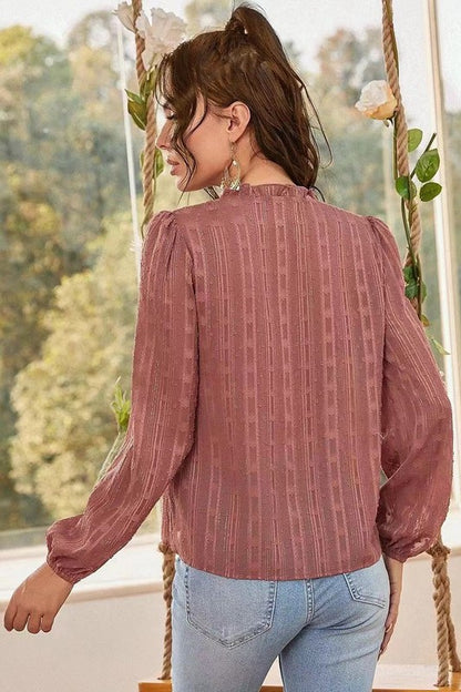 Long sleeve sheer blouse - Faylinn & Co