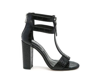FELICITY Zip Up Croc Textured Sandals - Faylinn & Co