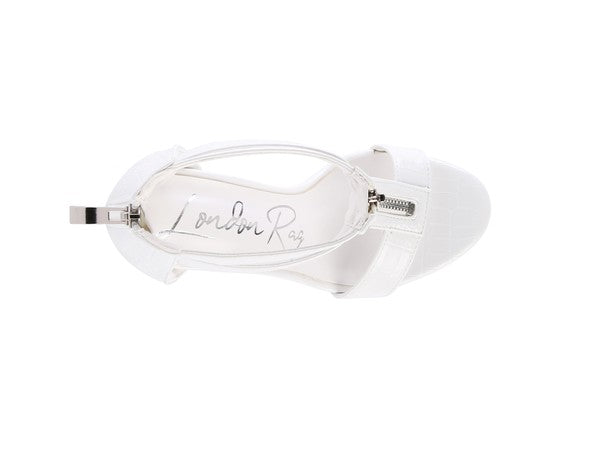 FELICITY Zip Up Croc Textured Sandals - Faylinn & Co