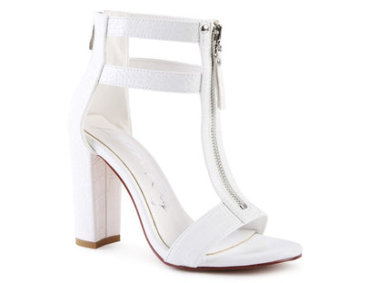 FELICITY Zip Up Croc Textured Sandals - Faylinn & Co