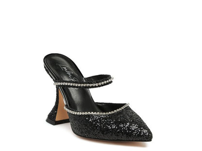 IRIS Glitter Spool Heel Sandal - Faylinn & Co