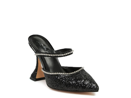 IRIS Glitter Spool Heel Sandal - Faylinn & Co