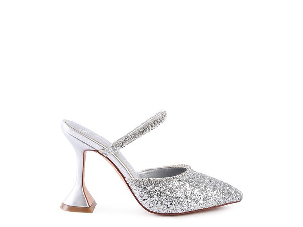 IRIS Glitter Spool Heel Sandal - Faylinn & Co