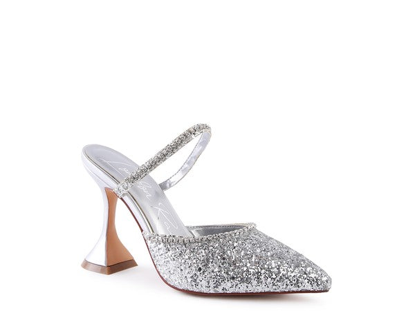 IRIS Glitter Spool Heel Sandal - Faylinn & Co