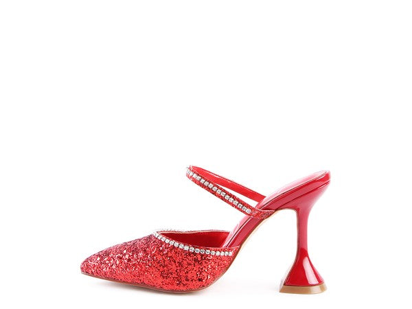 IRIS Glitter Spool Heel Sandal - Faylinn & Co