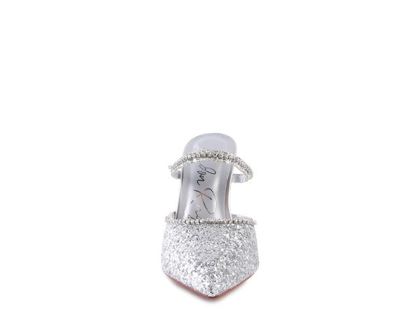 IRIS Glitter Spool Heel Sandal - Faylinn & Co