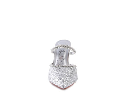 IRIS Glitter Spool Heel Sandal - Faylinn & Co