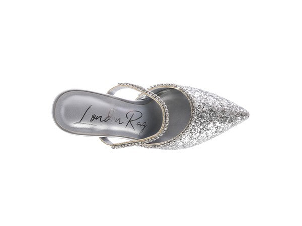 IRIS Glitter Spool Heel Sandal - Faylinn & Co