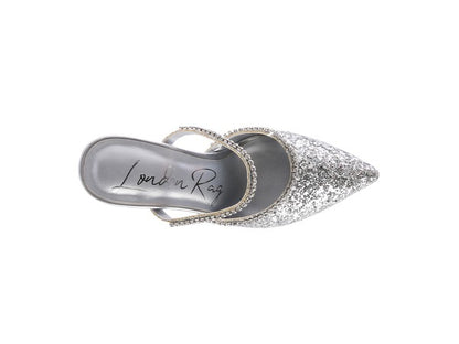 IRIS Glitter Spool Heel Sandal - Faylinn & Co