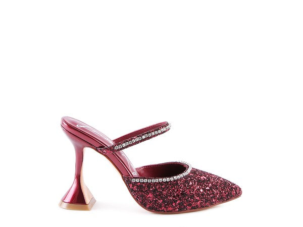 IRIS Glitter Spool Heel Sandal - Faylinn & Co