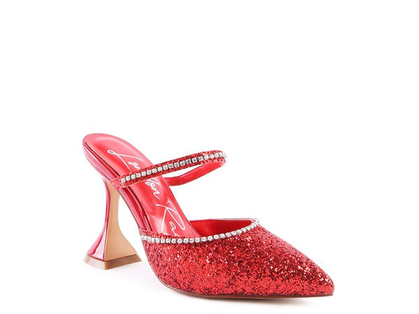 IRIS Glitter Spool Heel Sandal - Faylinn & Co