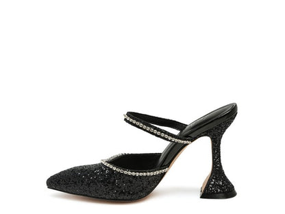 IRIS Glitter Spool Heel Sandal - Faylinn & Co