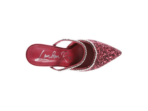 IRIS Glitter Spool Heel Sandal - Faylinn & Co