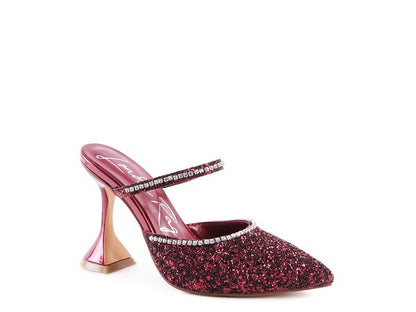 IRIS Glitter Spool Heel Sandal - Faylinn & Co