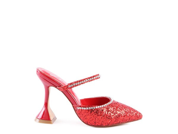 IRIS Glitter Spool Heel Sandal - Faylinn & Co