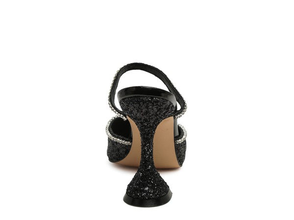 IRIS Glitter Spool Heel Sandal - Faylinn & Co