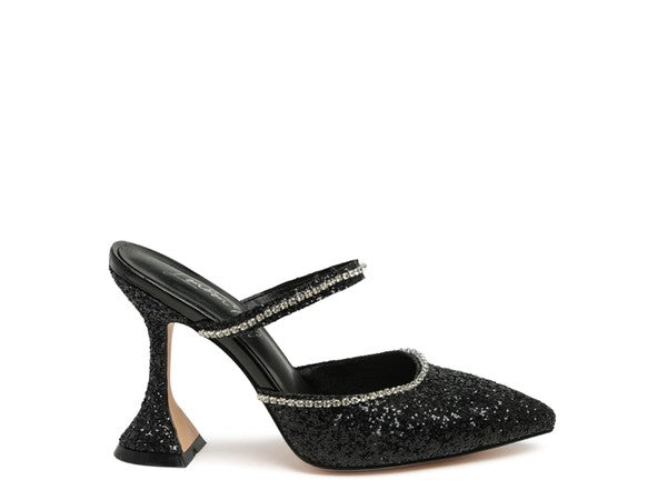 IRIS Glitter Spool Heel Sandal - Faylinn & Co