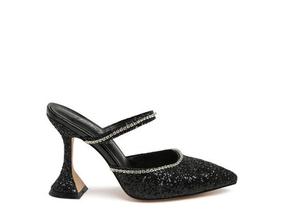 IRIS Glitter Spool Heel Sandal - Faylinn & Co