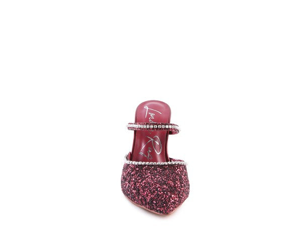 IRIS Glitter Spool Heel Sandal - Faylinn & Co
