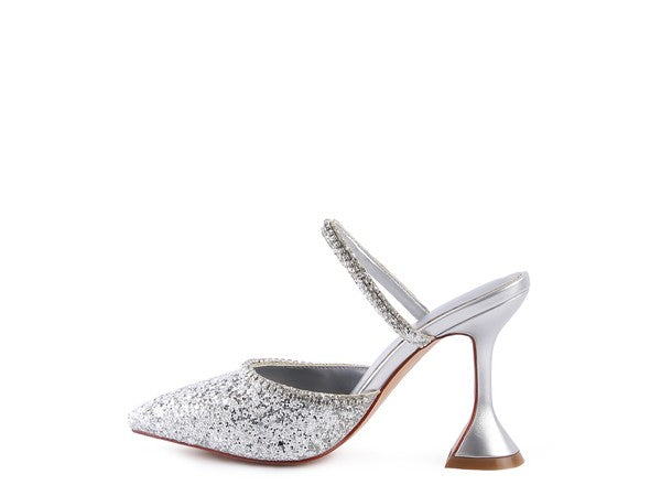 IRIS Glitter Spool Heel Sandal - Faylinn & Co