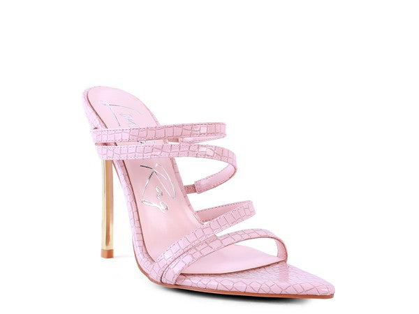 NEW AFFAIR Croc Metal High Heeled Sandals - Faylinn & Co
