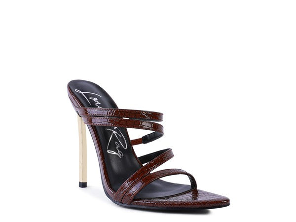 NEW AFFAIR Croc Metal High Heeled Sandals - Faylinn & Co