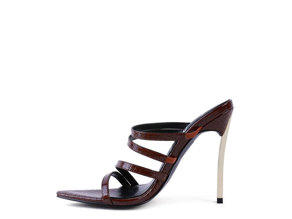NEW AFFAIR Croc Metal High Heeled Sandals - Faylinn & Co