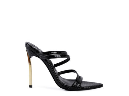 NEW AFFAIR Croc Metal High Heeled Sandals - Faylinn & Co