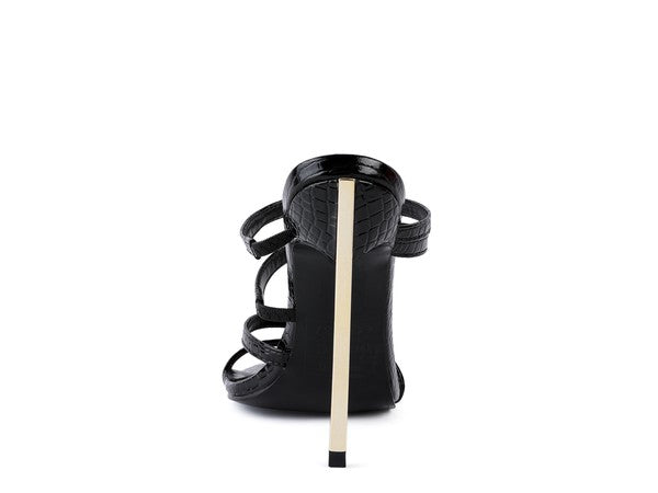 NEW AFFAIR Croc Metal High Heeled Sandals - Faylinn & Co