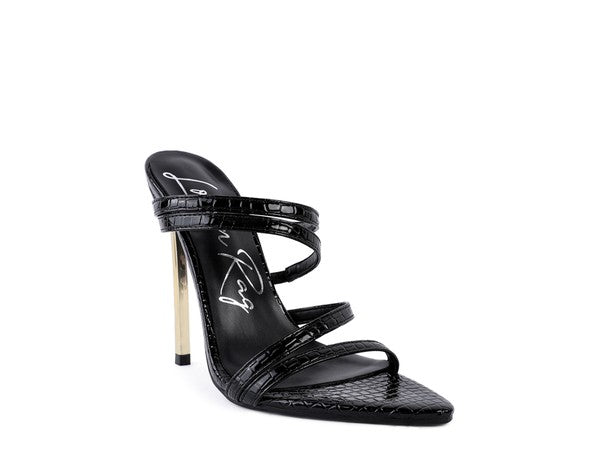 NEW AFFAIR Croc Metal High Heeled Sandals - Faylinn & Co