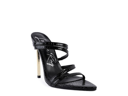 NEW AFFAIR Croc Metal High Heeled Sandals - Faylinn & Co