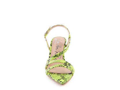 CHERRY TART Snake Print Spool Heel Sandals - Faylinn & Co