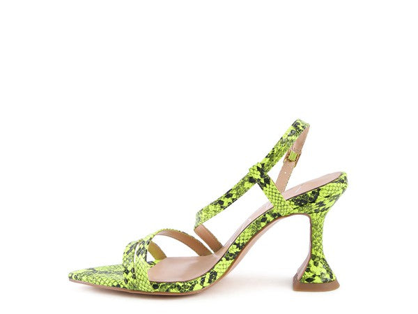 CHERRY TART Snake Print Spool Heel Sandals - Faylinn & Co
