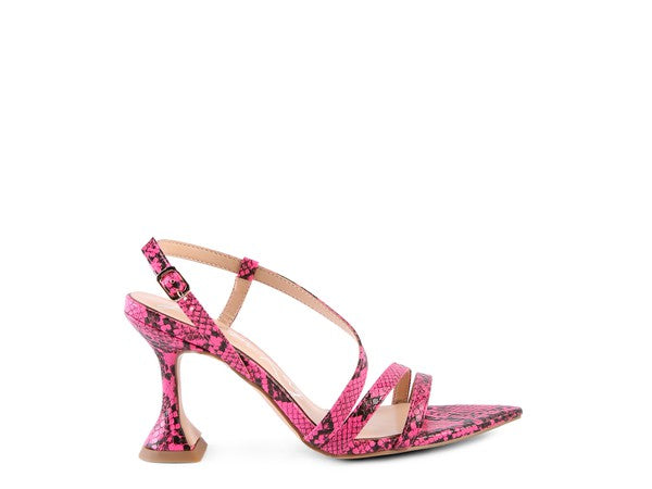 CHERRY TART Snake Print Spool Heel Sandals - Faylinn & Co